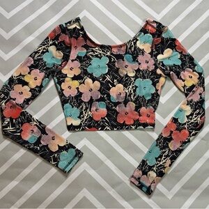 Billabong Rash Guard Women’s Size M Andy Warhol Long Sleeve Cropped